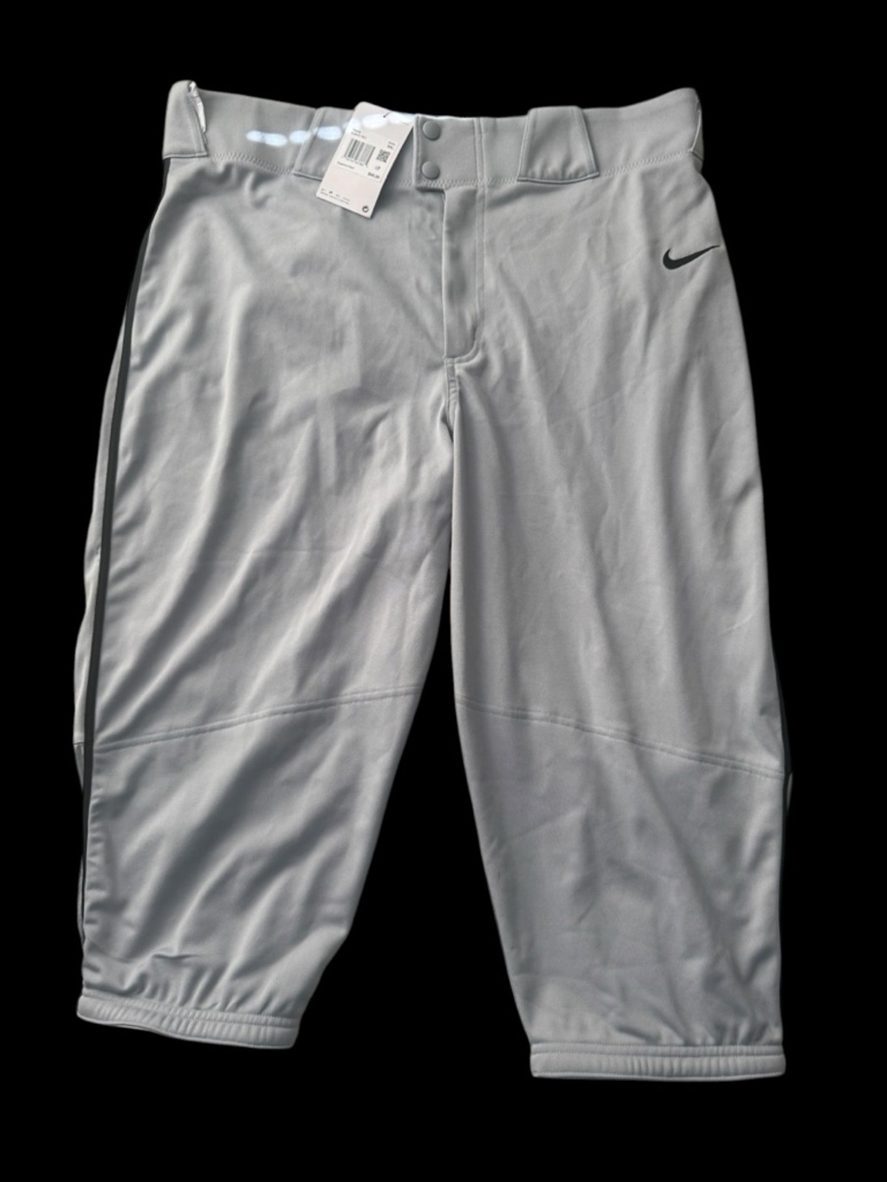 Nike Light Gray Baseball knickers with black stripe 2XL